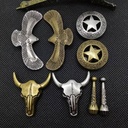 Wholesale vintage handmade diy polo tie accessories alloy Bull Head polo tie buckle polo tie pendant