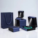 High-end ring necklace LED luminous high-end jewelry storage gift box wiping silver cloth handbag jewelry packaging box