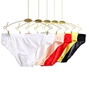 Wholesale men's briefs one piece ice silk briefs sexy youth solid color underwear factory direct supply