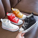 Children's High-top Canvas Shoes Spring Boys and Girls Korean-style All-match Sneakers Small, Medium and Large Children's Trendy Soft-soled White Shoes