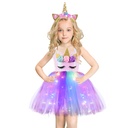 Unicorn tutu skirt girls' dress LED princess dress performance dress birthday party fluffy gauze dress