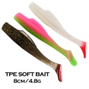 Luya bait T tail TPR 85mm 4.8g 6PCs floating water Soft Bait soft worm soft fish fake bait Mandarin fish cocked mouth