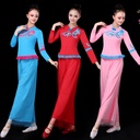 2038 spring and summer square dance clothing women's dancing trousers suit long sleeve 3/4 sleeve suit performance clothing