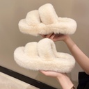 Winter Cotton Slippers Women's Mao Mao Shoes Women's Korean-style Fashionable Home Thick-soled Mao Mao Slippers for Women