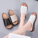 Hollow Thick Slippers Fashion Fish Mouth Open Toe Rocking Bottom Platform Heel Women's Shoes Large Size Shoes