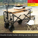 Outdoor Camping Car Stall Camping Camp Car Picnic Small Trailer Camping Cart Stall Folding Cart