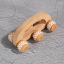 six-wheel roller hand rubbing wooden massage wheel massager Lotus wood handle rubber wheel Handheld Massage car
