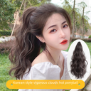 Wig Women's Ponytail Internet Popular Korean-style Grab Clip Pear Flower Roll Natural Traceless Artificial Hair Short Hair High Ponytail Twist Braid