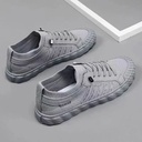 Men's Shoes Men's Single-layer Shoes Old Beijing New Mesh All-match Casual Cloth Shoes Flying Woven Odor-proof Sneakers Work Shoes for Construction Site