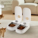 Pet Bowl Intelligent Timed Cat Feeder Quantitative Dry and Wet Food Double Meal Separation Home Dog Automatic Feeding