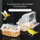 Bird Food Box Transparent Anti-scatter Feeder Tiger Peony Parrot Feeder Bird Feeder Bird Sink Box Supplies Accessories