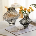 创意北欧轻奢风艺术峡谷造型玻璃花瓶小众高级感透明水养插花摆件