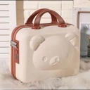 Korean Fashion Bear Cosmetic Case 14 Inch Suitcase Portable Zipper Case Factory Luggage Case Cosmetic Case Women