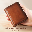 Factory direct wallet men's leather anti-theft brush ultra-thin multi-card short wallet RFID