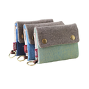 Creative three-fold denim canvas wallet simple men and women can use canvas card key bag