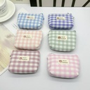 New Plaid Coin Purse Hand Wrist Bag Coin Small Wallet Key Bag Student Simple Bag Factory Wholesale