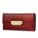 Women's Genuine Leather Patent Leather Stone Pattern Wallet New Clasp Multi-function Multi-card Coin Purse Clutch Bag for