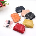 PU oil wax leather 4 inch buckle coin purse Yiwu ladies short hand small wallet creative coin bag wholesale
