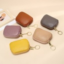 Leather Hand Zipper Small Wallet Women's Top Layer Cowhide Simple Storage Keychain Coin Mini Coin Purse