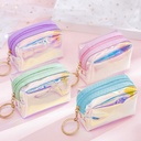 Korea's new ins girl heart transparent laser coin purse student mini coin keychain bag spot wholesale