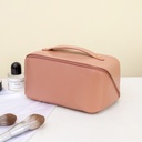 Yiwu organ PU leather pillow bag Cosmetic Toiletries storage bag large capacity partition storage cosmetic bag