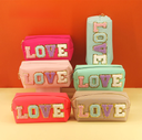 Hot Embroidered Letters Cosmetic Bag Octagonal Square Soft Handle Storage Bag Explosive Zipper Toiletry Bag