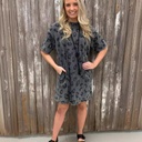 Summer Women's One-Step Dress Leopard Print Round Neck Loose Dress