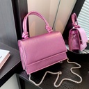 Texted Chain Bag 2024 Spring New Handbag Litchi Pattern Shoulder Bag Simple All-match Crossbody Bag for Women