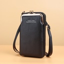 New Mobile Phone Bag Women's Small Bag Vertical Zipper Wallet Japanese and Korean Fashion Litchi Pattern Multifunctional Shoulder Crossbody Bag
