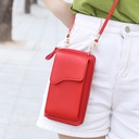 simple new fashion Korean single shoulder messenger bag large capacity ladies long wallet solid color mobile phone bag