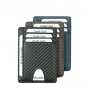 New Men's Top Layer Cowhide Card Holder Carbon Fiber Pattern RFID Multi-Card Women's Small Card Holder