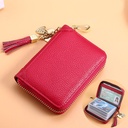 card bag lady multi-card cowhide anti-theft brush RFID leather anti-degaussing card holder zipper credit driver's license
