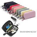 first layer cowhide car key bag women's leather home waist zipper key bag wholesale key cover men