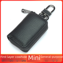 car key Bag Men's mini men's and women's logo leather car key holder zipper key bag