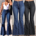 new stretch jeans casual beaded flared pants