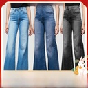sales Europe and the United States wsih women's jeans slim fit slim flared pants denim pants women's pants