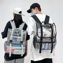 Spot hot selling transparent backpack PVC travel backpack Japanese and Korean trend flip PVC transparent bag spot