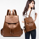 Genuine Leather Pocket Backpack Women's Backpack Chattering Internet Popular Fashionable Cowhide Backpack