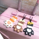 Hot Ins Original Design Cartoon Japanese Macaron Color Cat Claw Luggage Tag Consignment Anti-lost Hanging Decoration
