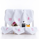 Kindergarten Small Towel with Hook Children's Special Pure Cotton Belt Digital Number Square Face Wash Small Square Towel Hand Towel