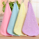 Factory microfiber embossed 25*25 small square towel absorbent soft thick gift towel can add logo