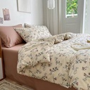 ins Korean Style Fresh Cotton Four-Piece Set Small Floral Pastoral Cotton Bed Sheet Quilt Cover Three-Piece Set 4-Piece Bed Cover