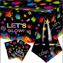 Glow Stick Neon Party Birthday Holiday Theme Disposable Tablecloth Party Children Adult Tablecloth Decoration