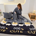 Lazy Quilt Siamese with Sleeves Children's Kick-proof Quilt Winter Car Single Wearable Multifunctional Sofa Pillow Quilt