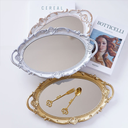 Retro Old European Style Mirror Jewelry Storage Dressing Table Wedding Tray Internet Celebrity Photography Props Ornaments Dessert Tray