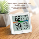 Wall Hanging Color Screen Thermohygrometer Multi-function Clock Large Screen Indoor Thermometer Home Electronic Digital Display Backlight Alarm Clock