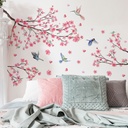 One meter wall sticker branch bird cherry blossom wall sticker background wall living room home decoration wall sticker self-adhesive wholesale