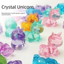 Cartoon Unicorn Acrylic Crystal Transparent Pendant Playground Children's Grab Toy Animal Blind Box Jewelry