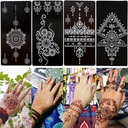 印度传统海娜纹身Stencils手部彩绘镂空模板一张三层不干胶贴纸