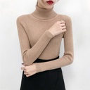 Tight Pullover Turtleneck Women's Inner Base Shirt Autumn and Winter Long Sleeve Warm Slim Solid Color Sweater
